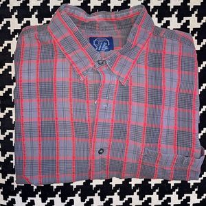 GAP Gray & Red Plaid Button Down